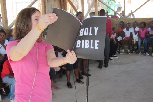 Bev shared a Bible Story with the children